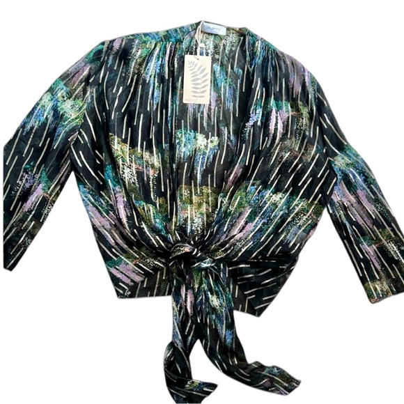 💚🖤𝐍𝐖𝐓 𝐀𝐈𝐋𝐀𝐍𝐓𝐎 2pc Tropical sheer blouse PLUS skirt✵ RARE✵ - Picture 2 of 8